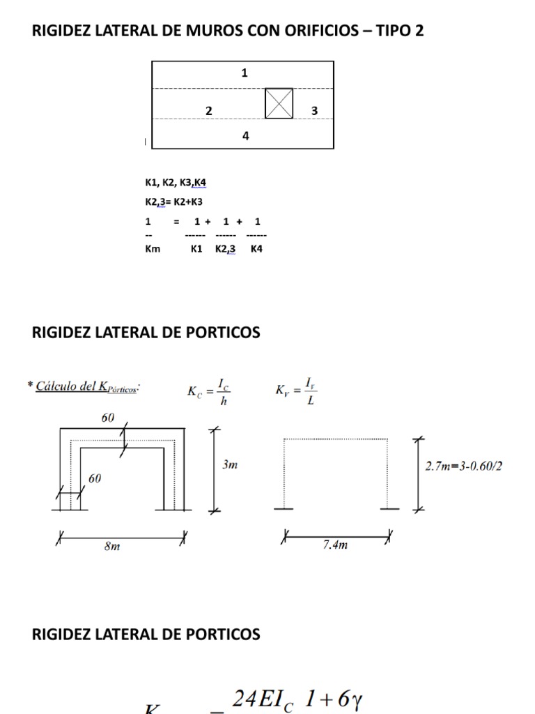 Rigidez Lateral de Muros y Porticos 2 | PDF