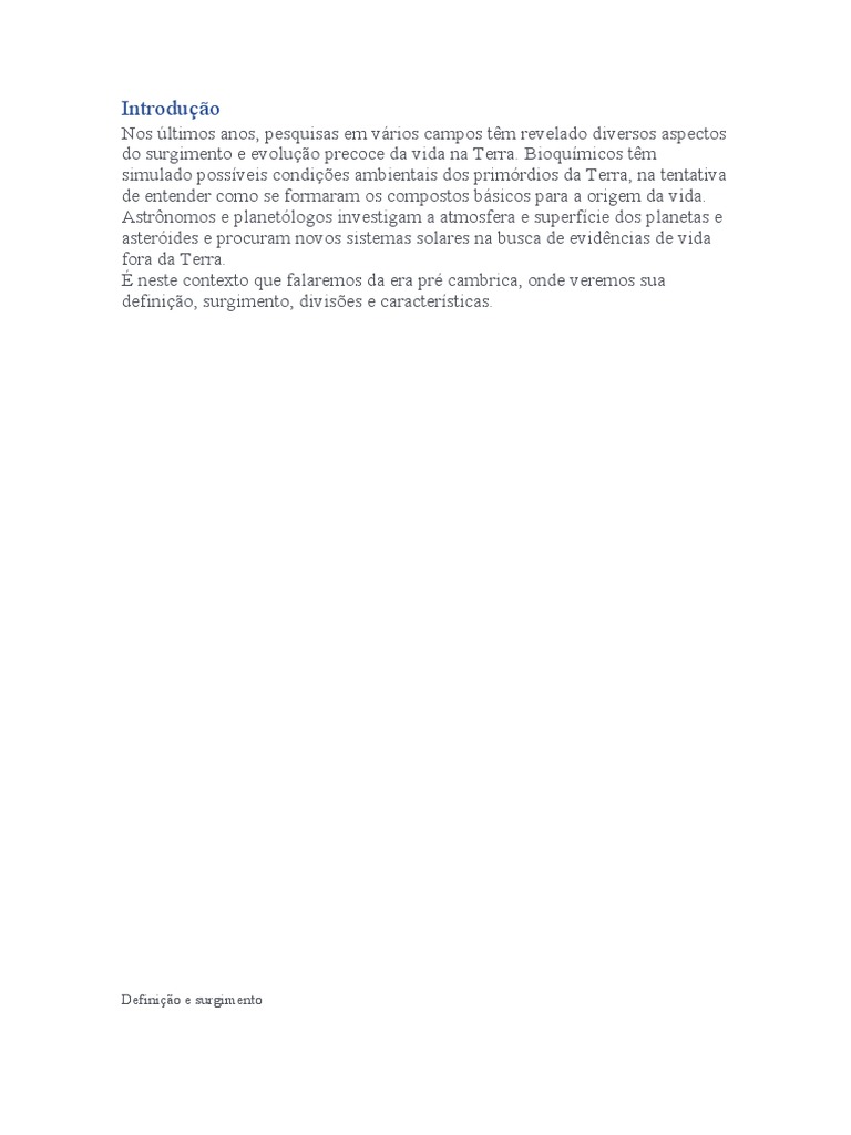 Era Précambrica | PDF