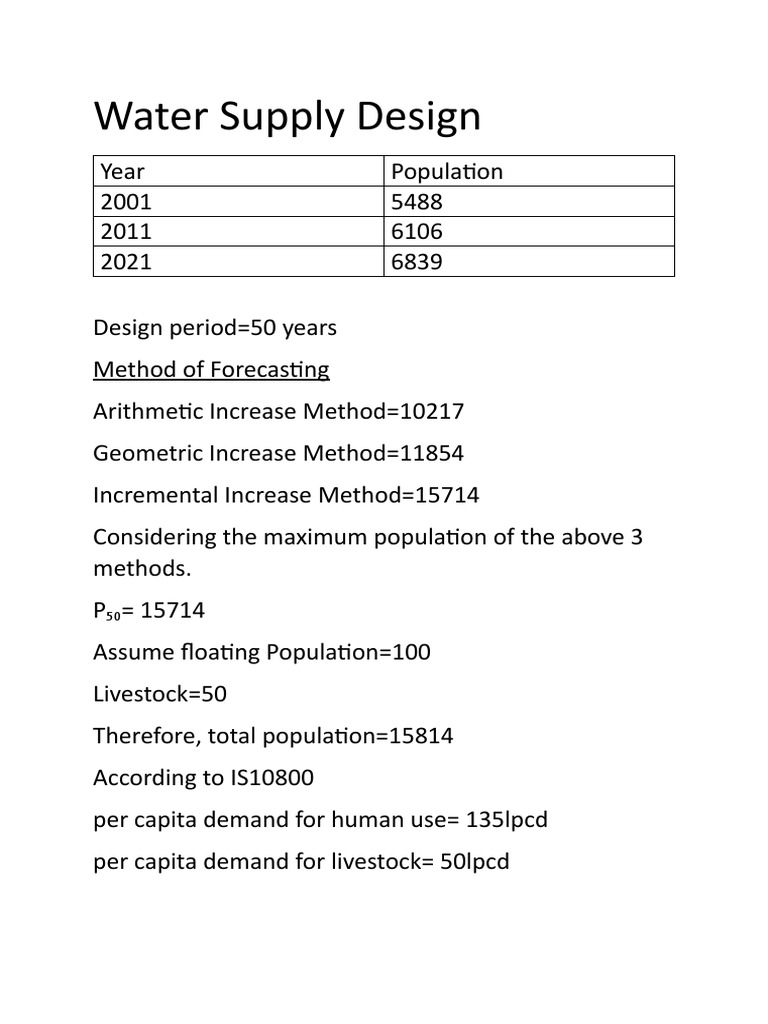 Water Supply Design PDF