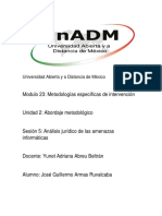 Modulo 23: Metodologías Específicas de Intervención: Universidad Abierta y A Distancia de México