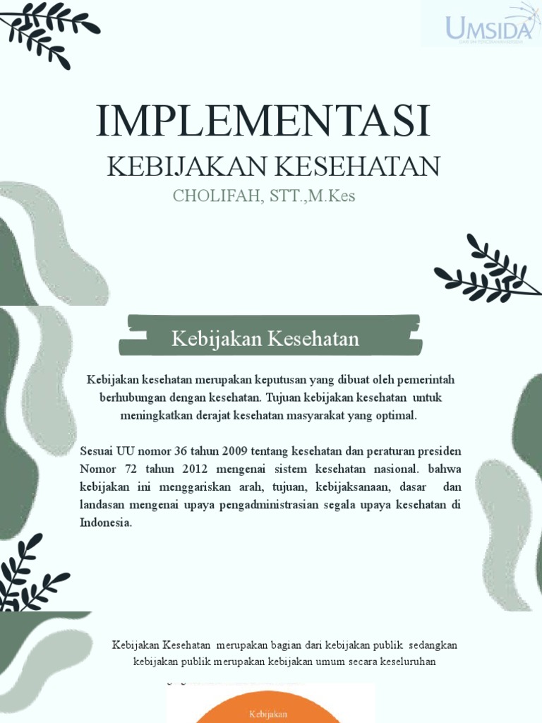Implementasi Kebijakan Kesehatan Pdf