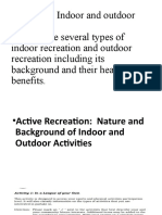 Identify Indoor and Outdoor Activities