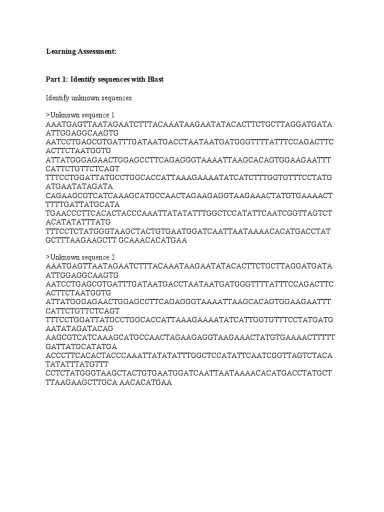 BLAST and Multiple Sequence Alignment of NCBI 1 PDF Sequence