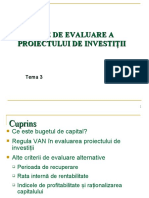 Curs 3 - Metode de Evaluare A Proiectului