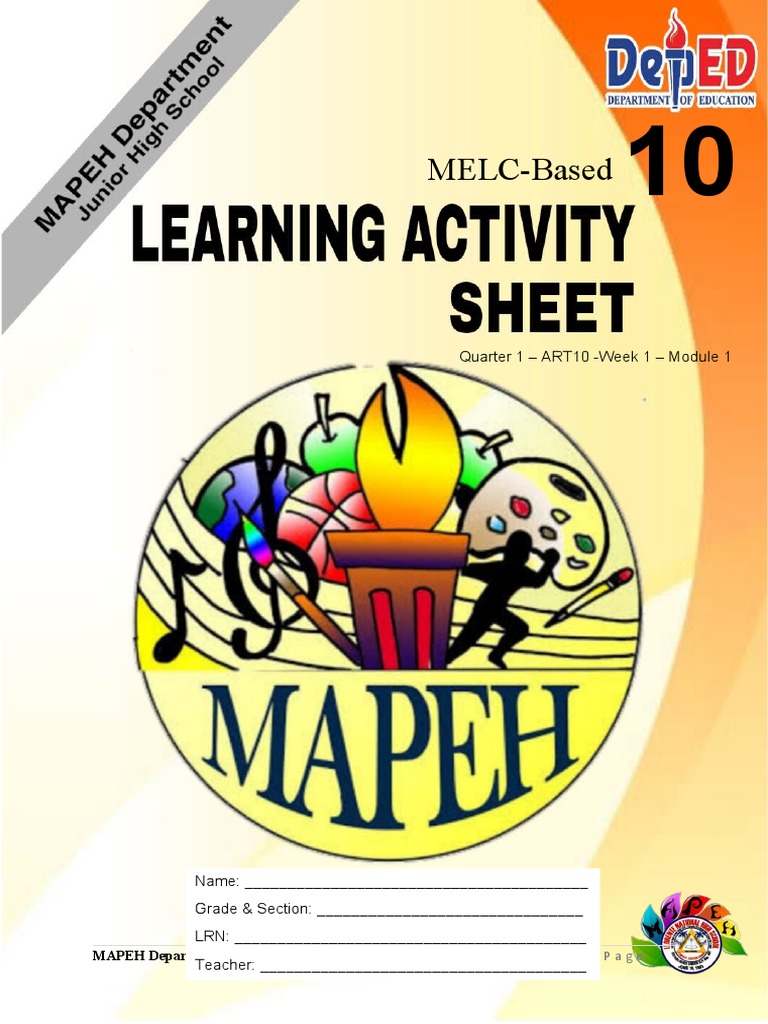 MAPEH 10 Quarter 1 Art Module | PDF | Composition (Visual Arts ...