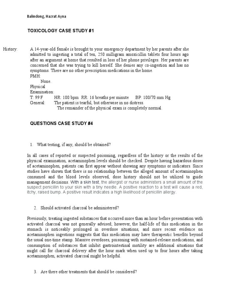 Toxicology Case Study PDF Esophagus Chromium