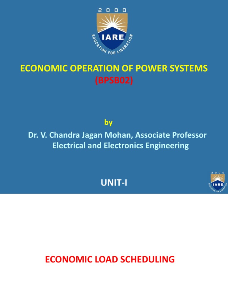 Economic Operation in Power Systems | PDF | Physical Quantities | Power ...