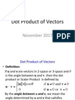 Dot Product of Vectors