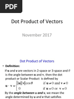 Dot Product of Vectors