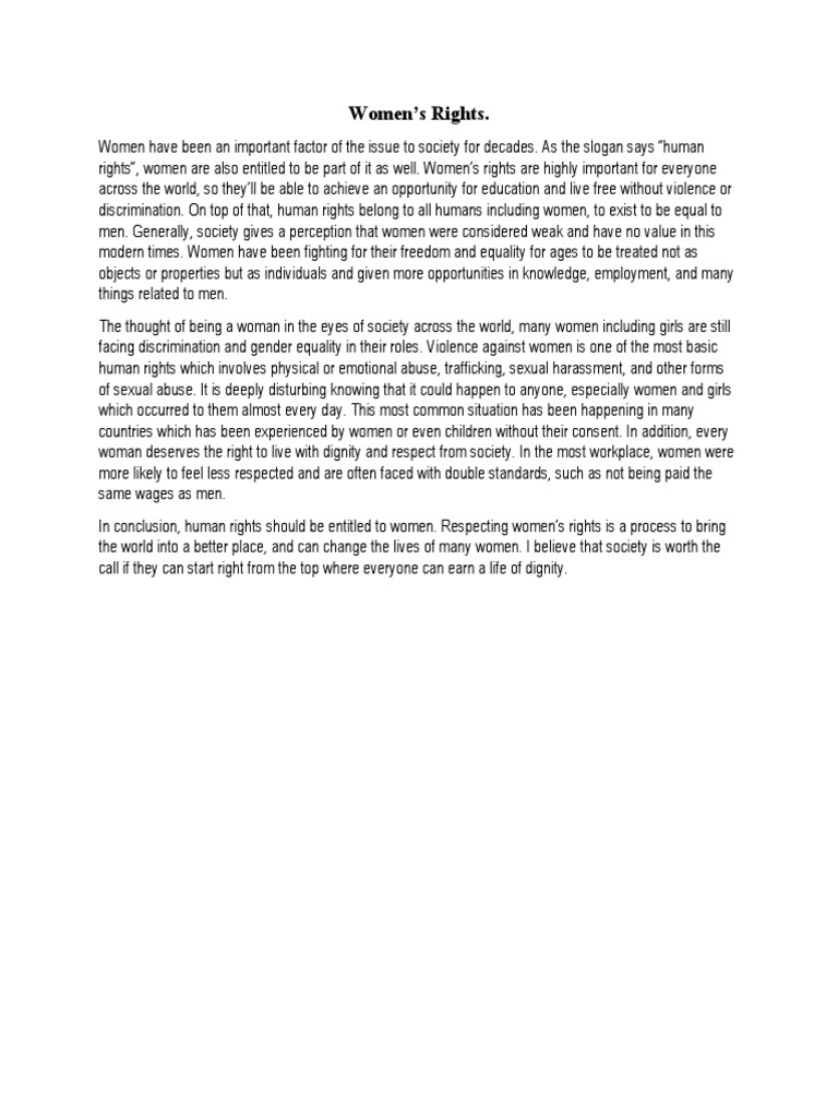 Women's Rights. | PDF