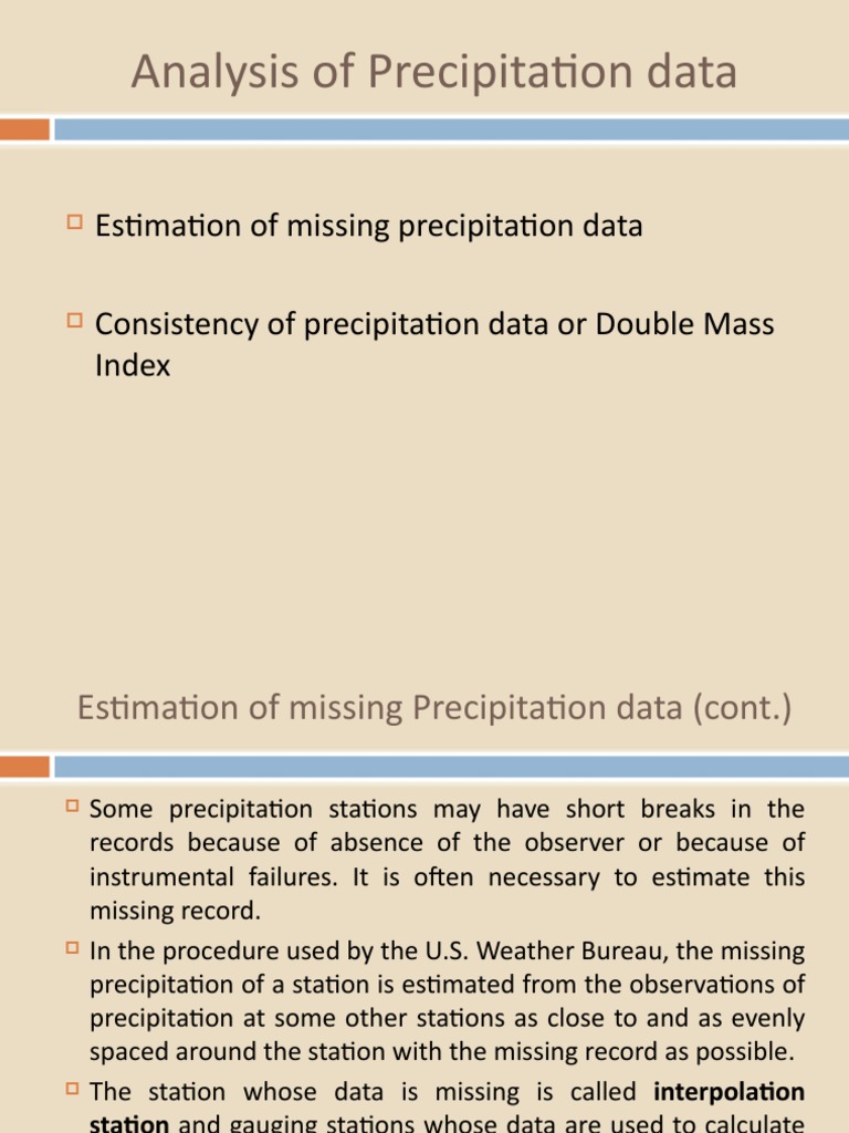 Estimating Missing Rainfall Data Methods | PDF | Drainage Basin | Area
