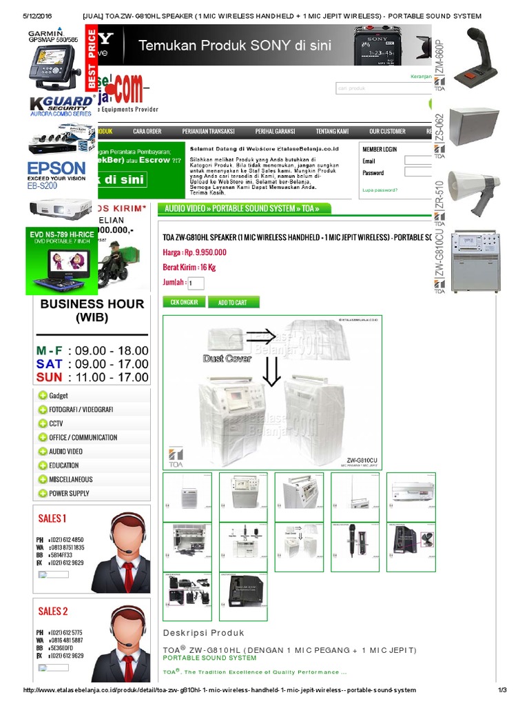 Toa ZW-G810HL Speaker | PDF