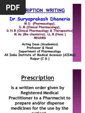 Prescription Writing