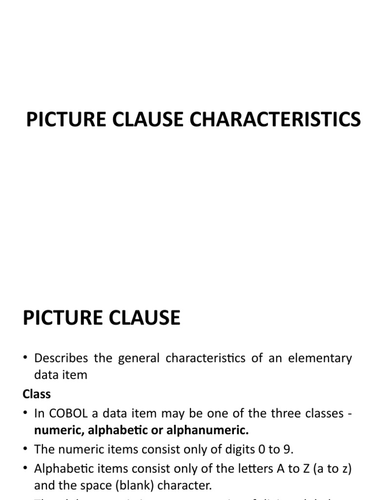 Picture Clause Characteristics | PDF | Mathematics | Software Engineering