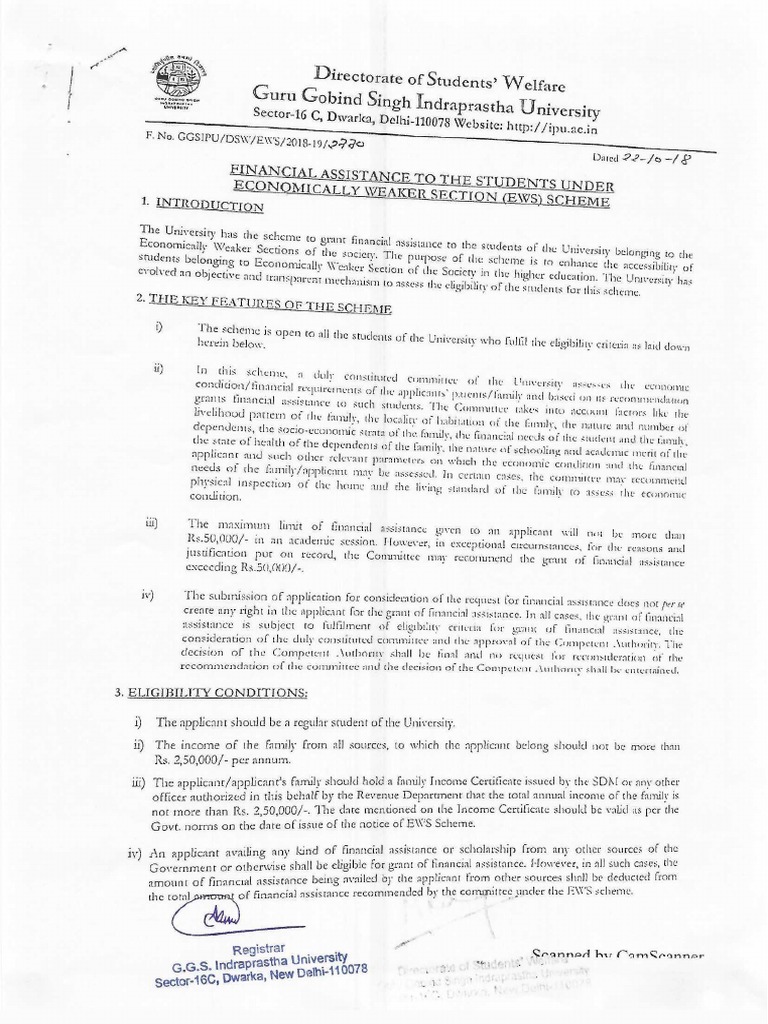 Economically Weaker Section PDF