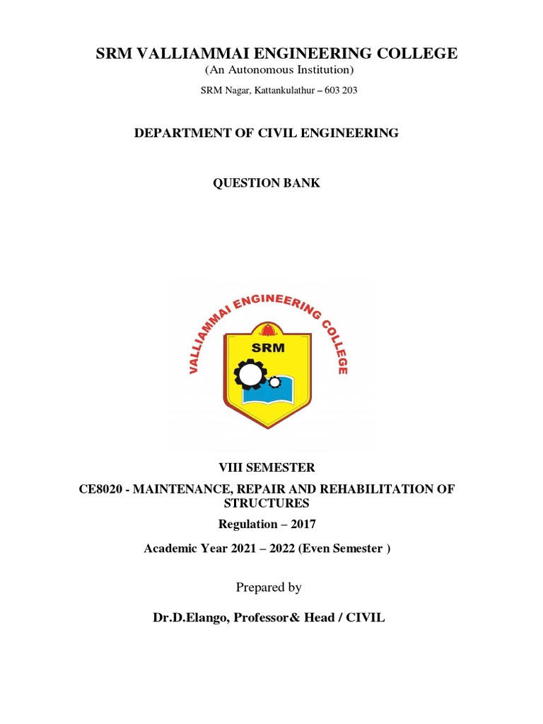 CE8020 Maintenance & Repair Notes | PDF | Concrete | Corrosion