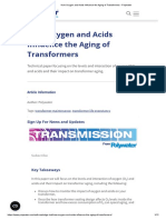 How Oxygen and Acids in Uence The Aging of Transformers