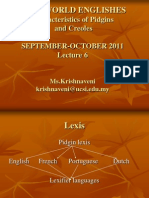 Characteristics of Pidgins and Creoles September-October 2011