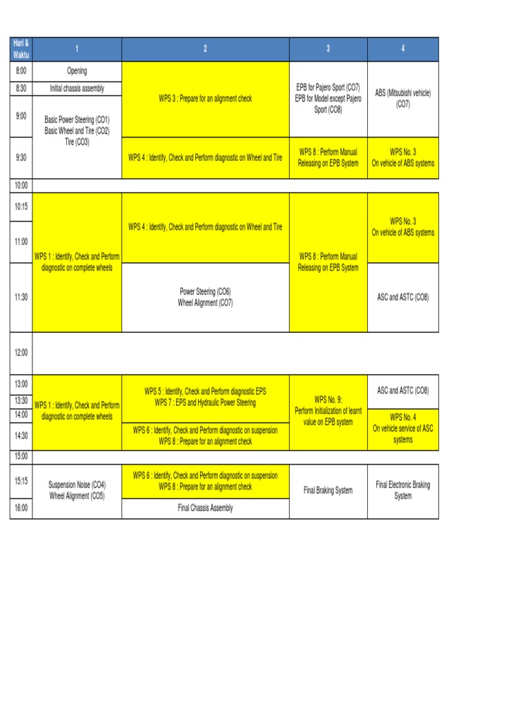 Schedule MSTEP 2 CHASSIS PDF Four Wheel Drive Airbag