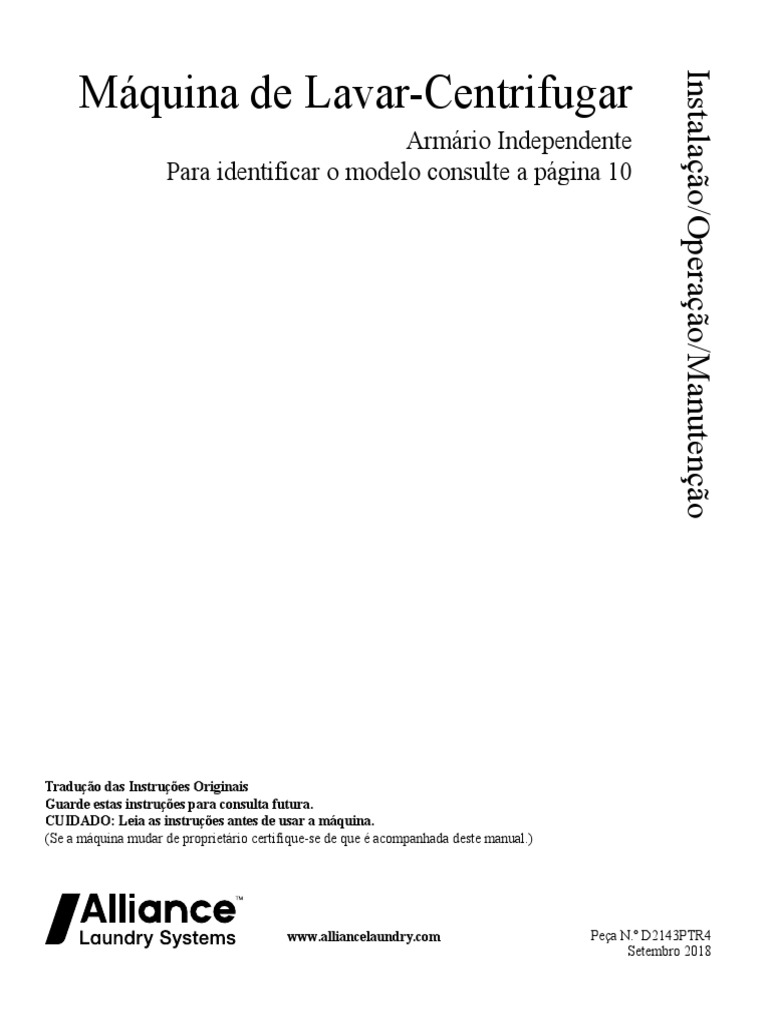 Manual Instalação Operação Manutenção Lavadora IPSO PDF Roupas