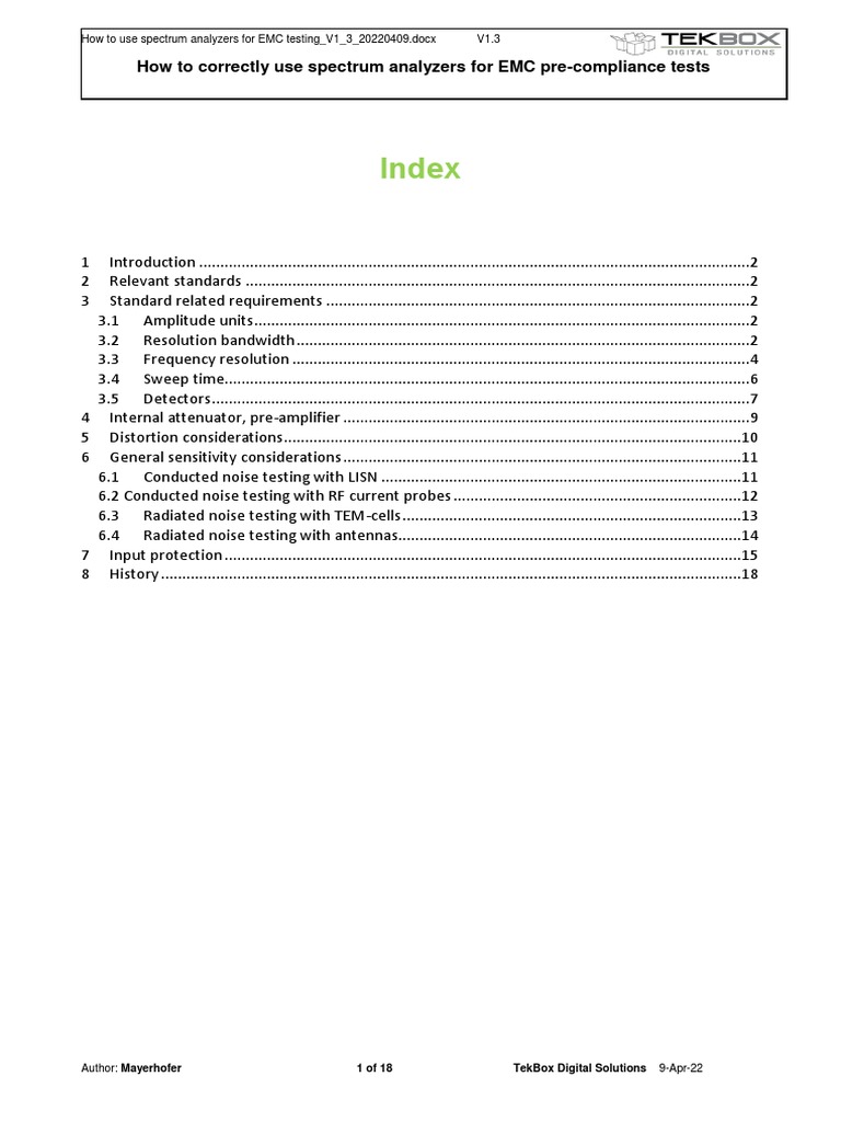 Using Spectrum Analyzers for EMC Testing | PDF | Electromagnetic ...