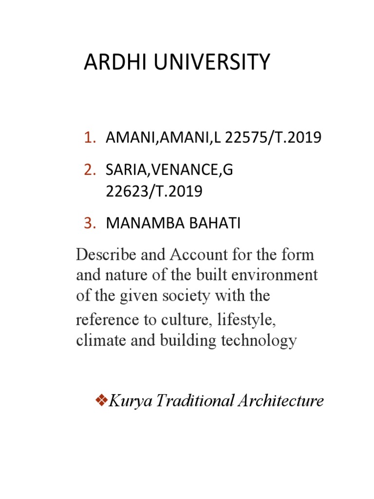 Kurya Traditional Architecture and Culture | PDF | Rain | Marriage