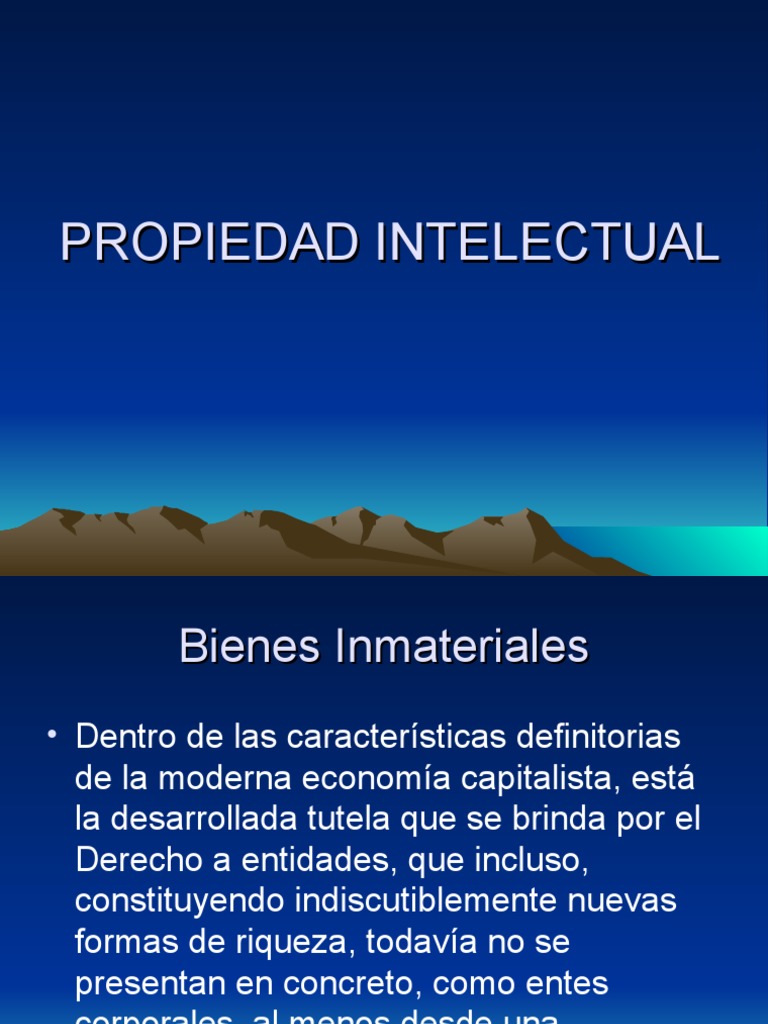 Propiedad Intelectual, Bienes Inmateriales | PDF | Patentar | Marca ...