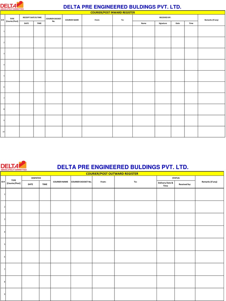 Registers Format