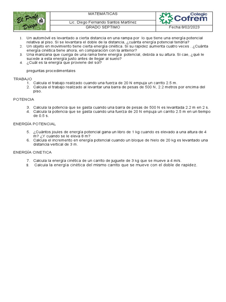 Taller 2 | PDF | Ciencia y matemáticas