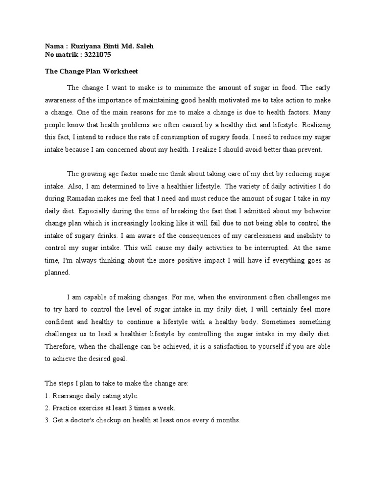 The change plan w2 pdf dieting healthy diet