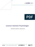 Brochure Licence Psychologie