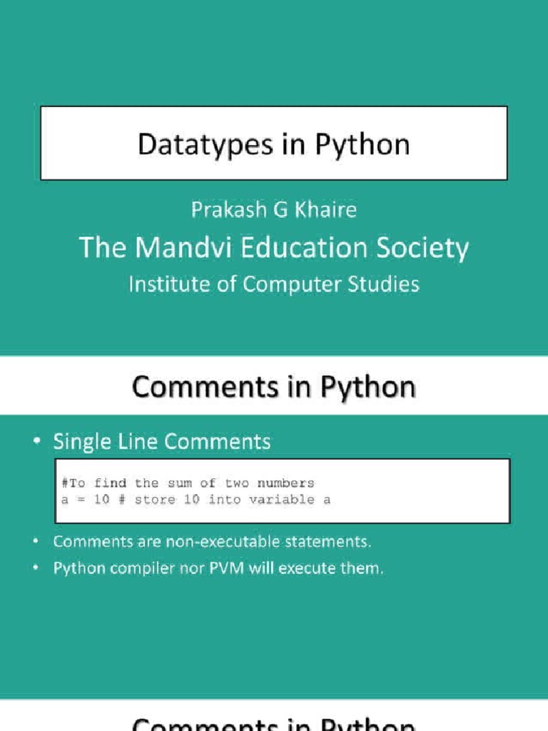 A1 Data Types in Python | PDF