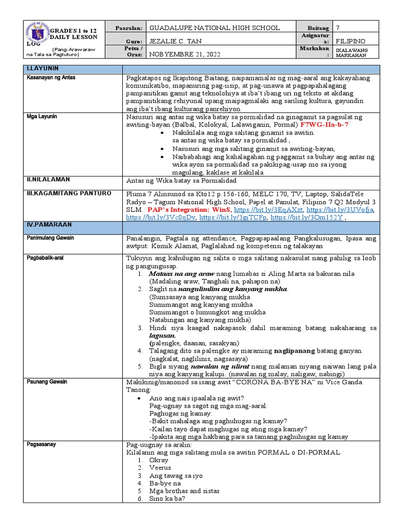 Cot 2022-2023 | PDF