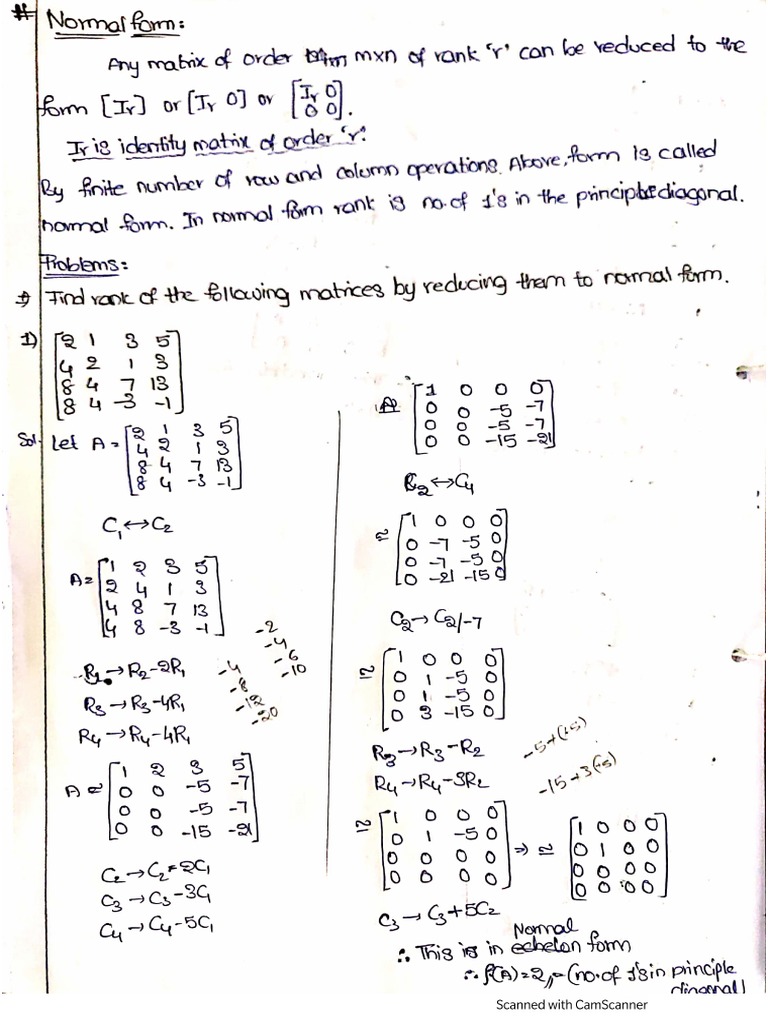 Matrices Normal form | PDF