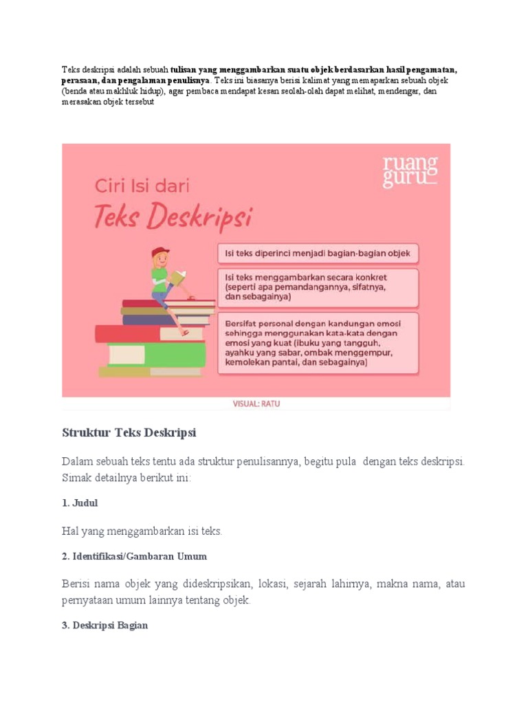 Struktur dan Contoh Teks Deskripsi | PDF