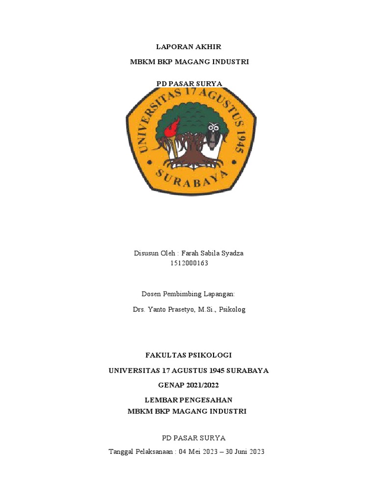 Contoh Laporan MBKM | PDF