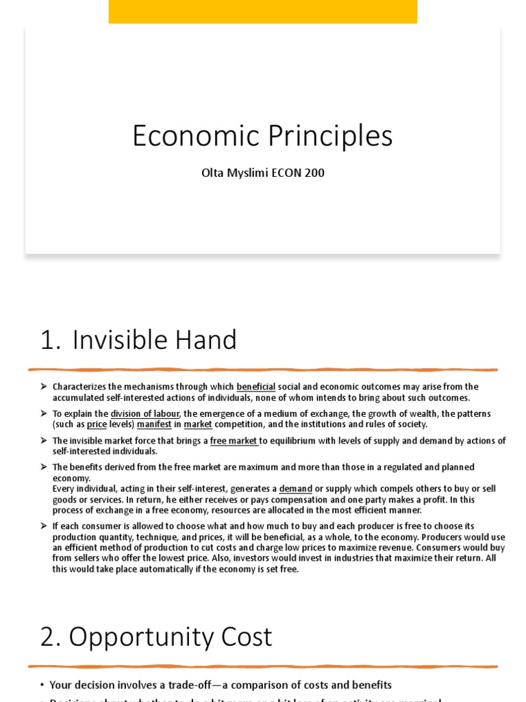 Key Economic Principles Explained | PDF | Economics | Market (Economics)
