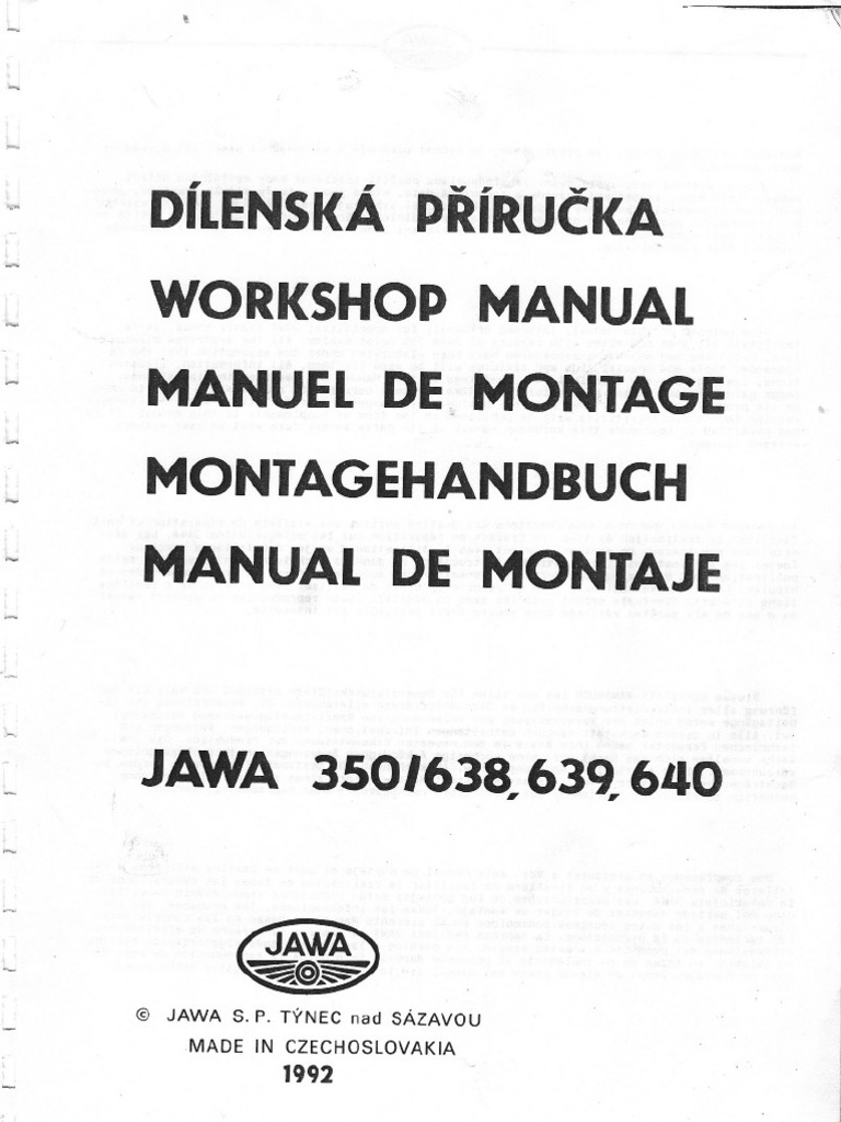 JAWA 350 Manual 638 639 and 640 | PDF