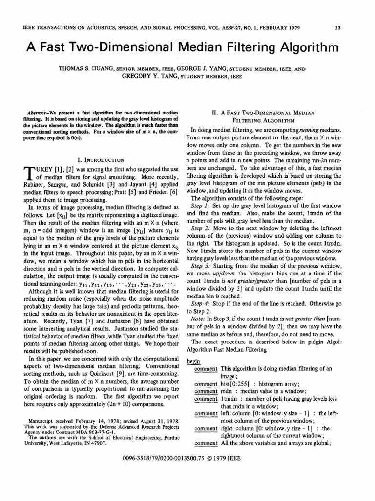 Median filtre ref pdf median filter signal processing 