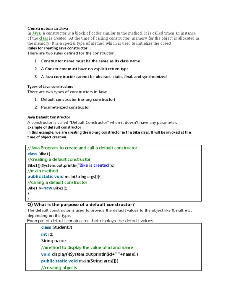 Understanding Java Constructors | PDF | Programming | Constructor ...
