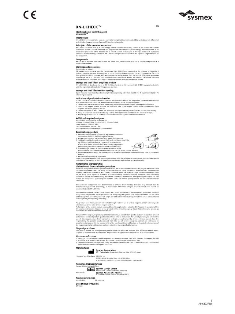 XN-L CHECK - PI - en | PDF
