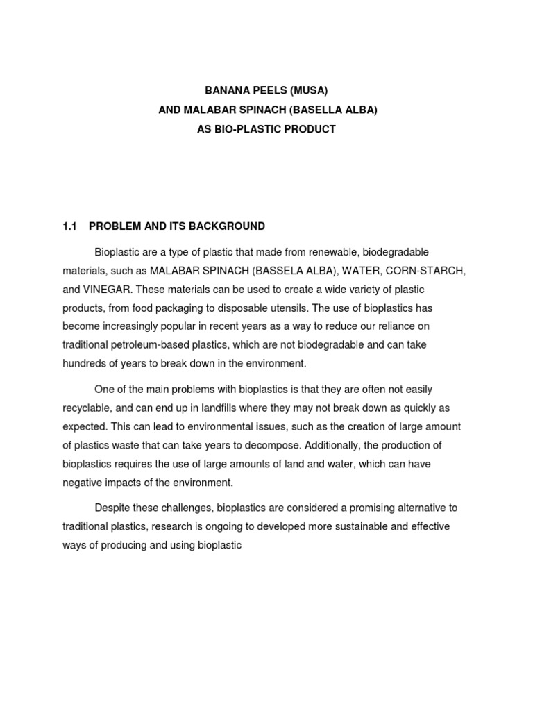 BIOPLASTIC FROM BANANA PEELS PDF