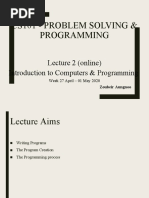 CS101 Lecture 02 - Introduction To Computers & Programming Part 2