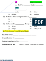 Practice Worksheet: Name: - Roll No.: - Section