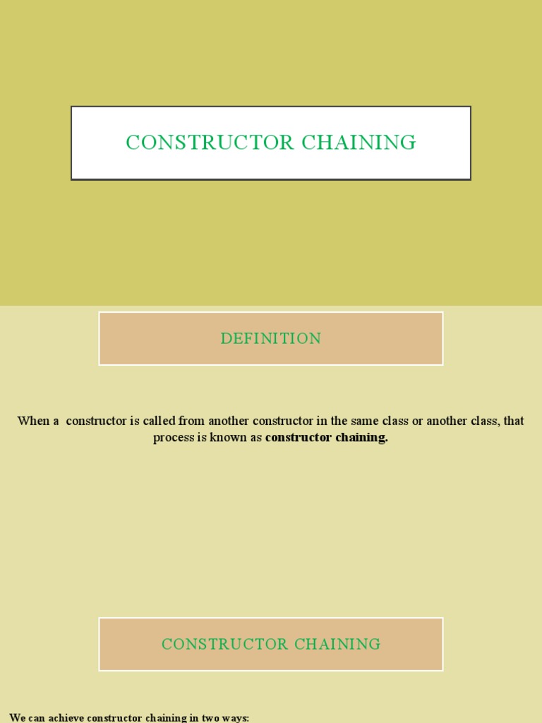 Constructor Chaining | PDF
