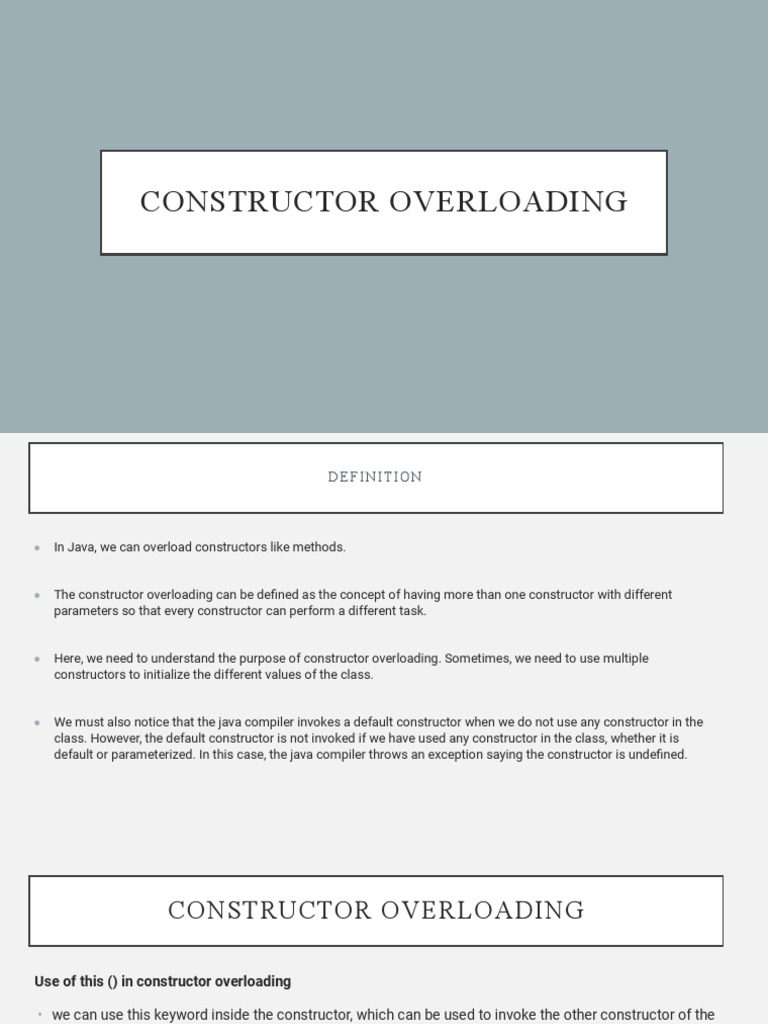 Java Constructor Overloading Explained | PDF | Computers