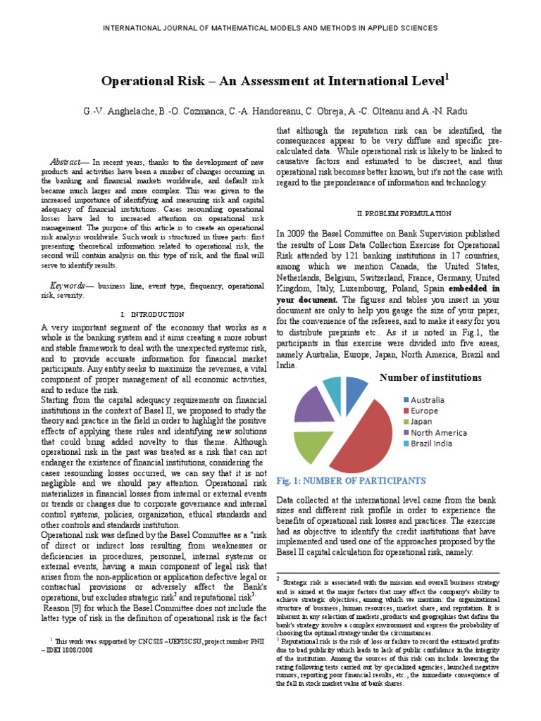 Operational Risk - An Assessment at International Level | PDF ...