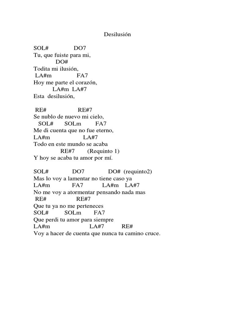 Letra y acordes de 