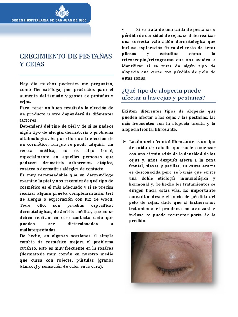 Recomendaciones_Crecimiento de Pestañas y Cejas | PDF | Perdida de ...