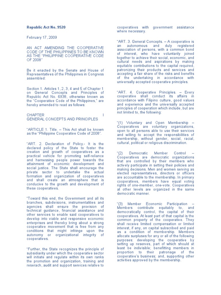 Article 5 Of Ra 9520